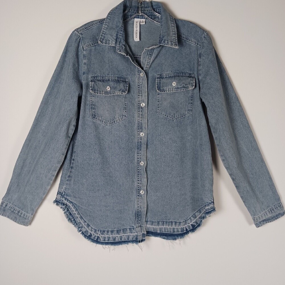 Grace & Karma Women's Denim Shirt Jacket Size S